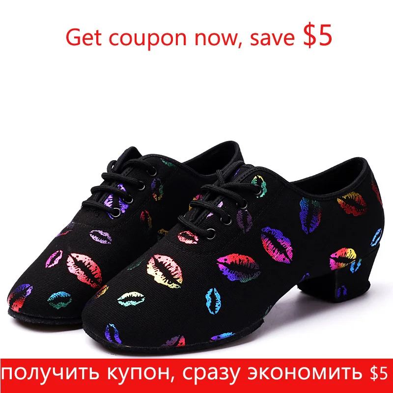 Женские кроссовки для джаза и латиноамериканских танцев обувь учителей из ткани