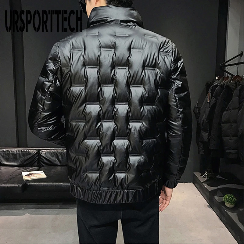 URSPORTTECH New Quality Down Jacket Men Winter Thick Warm 80% White Duck Down Hooded Man Coat Jaqueta Masculino Chaqueta Hombre