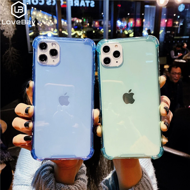 Противоударный защитный чехол Lovebay прозрачный для iPhone 11 Pro XS Max XR X 8 7 6 6s Plus мягкий