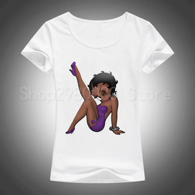 1 Новая женская футболка Betty Boop, футболка с рисунком Белоснежки/милых животных, Повседневная футболка для женщин/девочек, топы, одежда - Цвет: 1