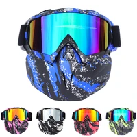 bollfo ski snowboard glasses snowmobile skiing goggles windproof skiing glass motocross sunglasses with mouth filter earware