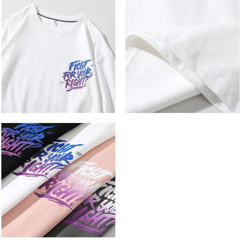 

T Shirt For Men Fashion Print Letter Streetwear Harajuku Hip-Hop Plus Size Tshirts Men T Shirt With Short Sleeves Loose Tops