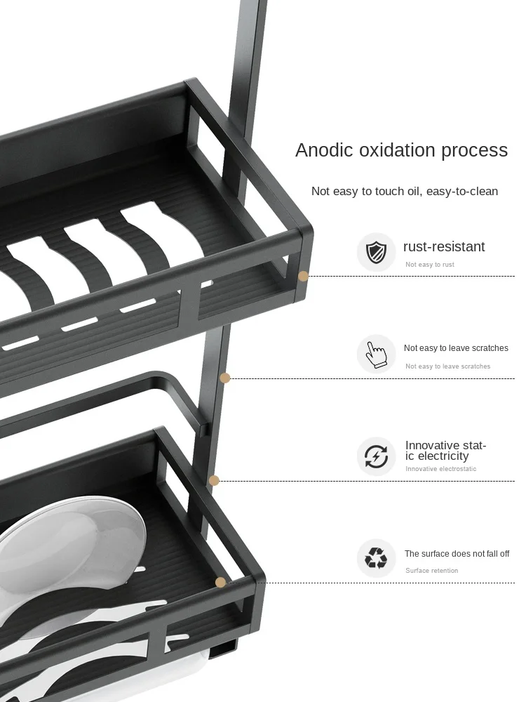 

Kitchen Rack Knife Rack Seasoning Rack Customized Hanging Rod Rack Combination Wall-Mounted Storage Set