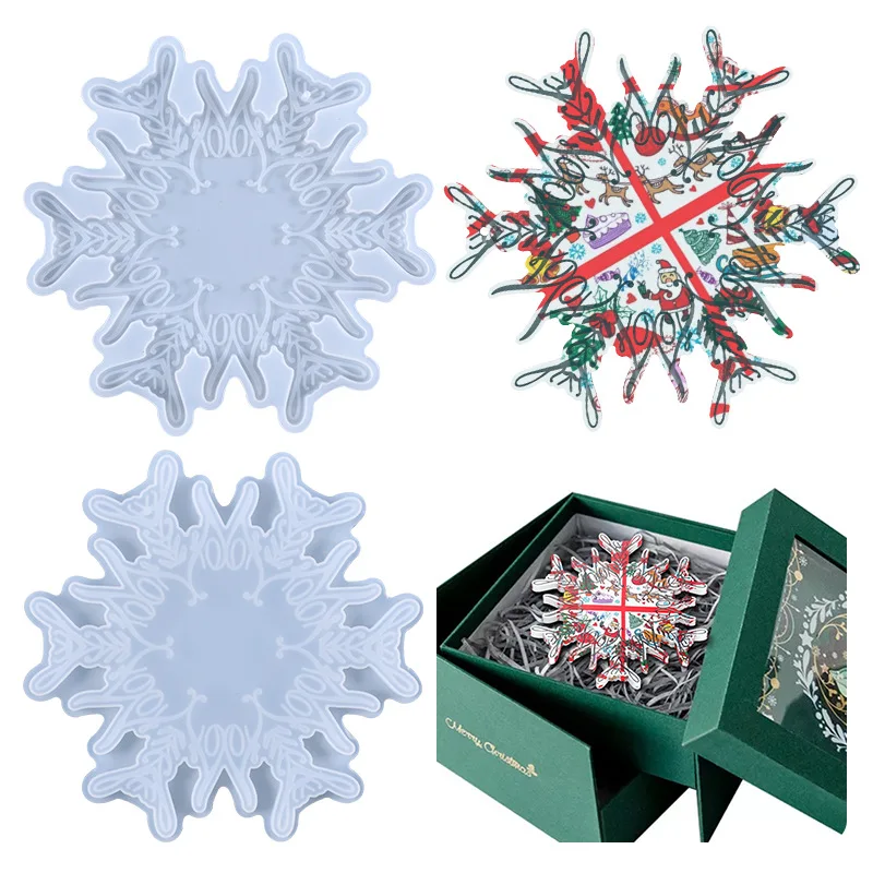 

Snowflake Coaster DIY Crystal Epoxy Resin Silicone Mold Snowflake Ornament Coaster Multi-purpose Silicone Mold