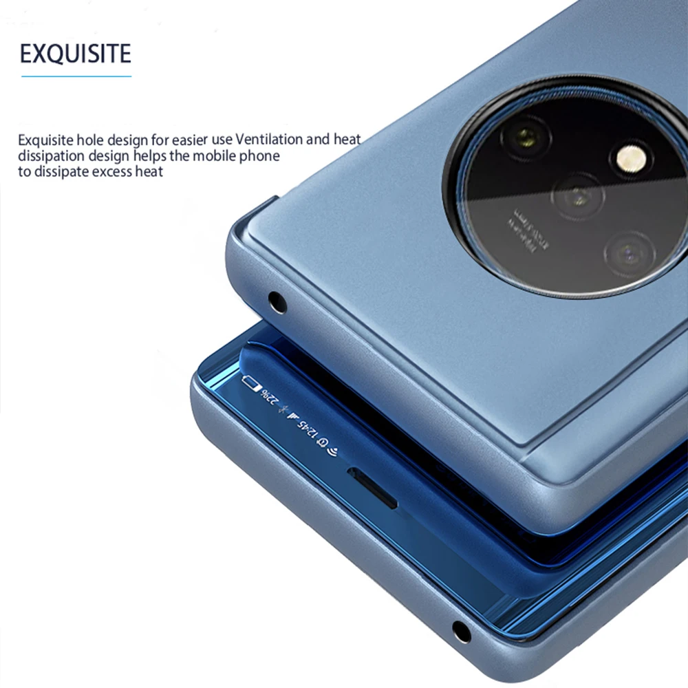 Чехол для Oneplus 7 T, чехол для Oneplus 7 Pro, зеркальный умный флип-чехол, прозрачный вид из искусственной кожи, чехол для Oneplus 7T 1+ 7T 7 Pro, чехол