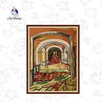 joy sunday corridor stamped counted cross stitch kits 11ct 14ct printed on canvas embroidery diy handmade needlework gifts sets