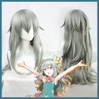 Парик для косплея Kusanagi Nene, серо-зеленый, Длинные прямые волнистые синтетические волосы для девочек, шапочка для ролевых игр
