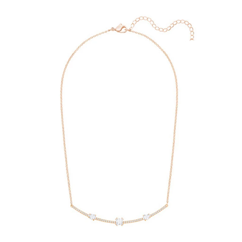 

SWA 2020 New Fashion Rose gold GRAY NECKLACE for Wife, Mother's Birthday, Anniversary, Mother's Day Romantic Classic Gift
