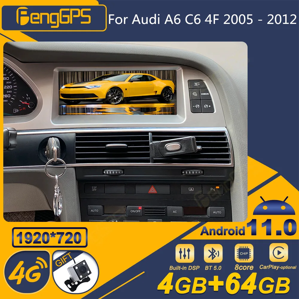 

For Audi A6 C6 4F 2005 - 2012 Android Car Radio 2Din Stereo Receiver Autoradio Multimedia Player GPS Navi Head Unit Screen