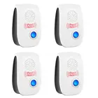 Ультразвуковой отпугиватель мышей и мышей, устройство для борьбы с вредителями, репеллент от насекомых и пауков и грызунов (четыре упаковки)