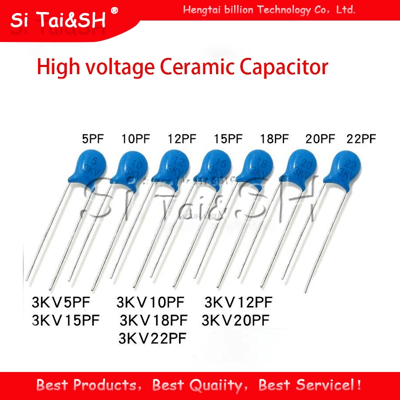 20pcs High voltage Ceramic Capacitor 3KV 5PF 10PF 15PF 20PF 22PF 27PF 30PF 47PF 56PF 100PF 220PF 1NF 2.2NF 3.3NF 4.7NF 10NF 22NF |