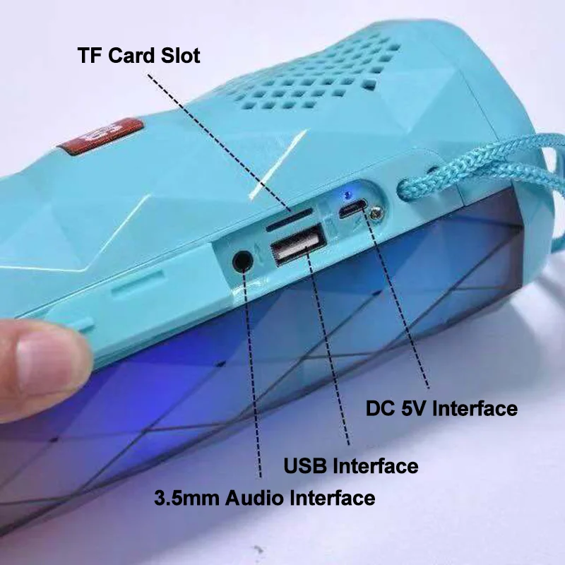 Портативный Bluetooth Динамик светодиодный Беспроводной на открытом воздухе TF карта