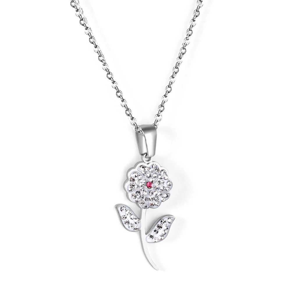 

Детский цветочный Шарм LUXUKISSKIDS на шею, цветочный кулон с циркониевым камнем, ожерелье, элегантный дамский воротник для девочек, подарок для д...