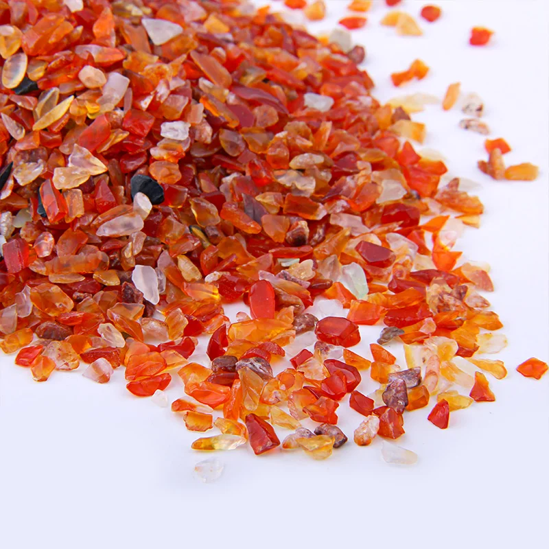 

Orange 50g Natural Red Agat Powder Crystal Gravel Rock Raw Gem stone Mineral Fish Tank Bonsai Decoration Energy healing Stone