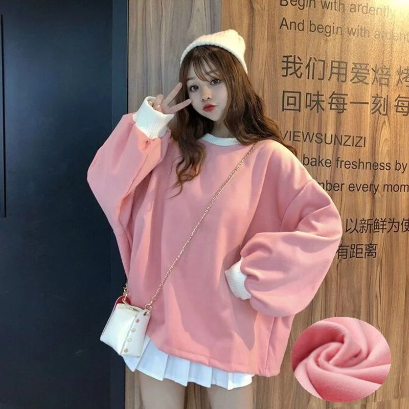 Корейские пуловеры Harajuku BF женские толстовки оверсайз в стиле ольччан для девочек