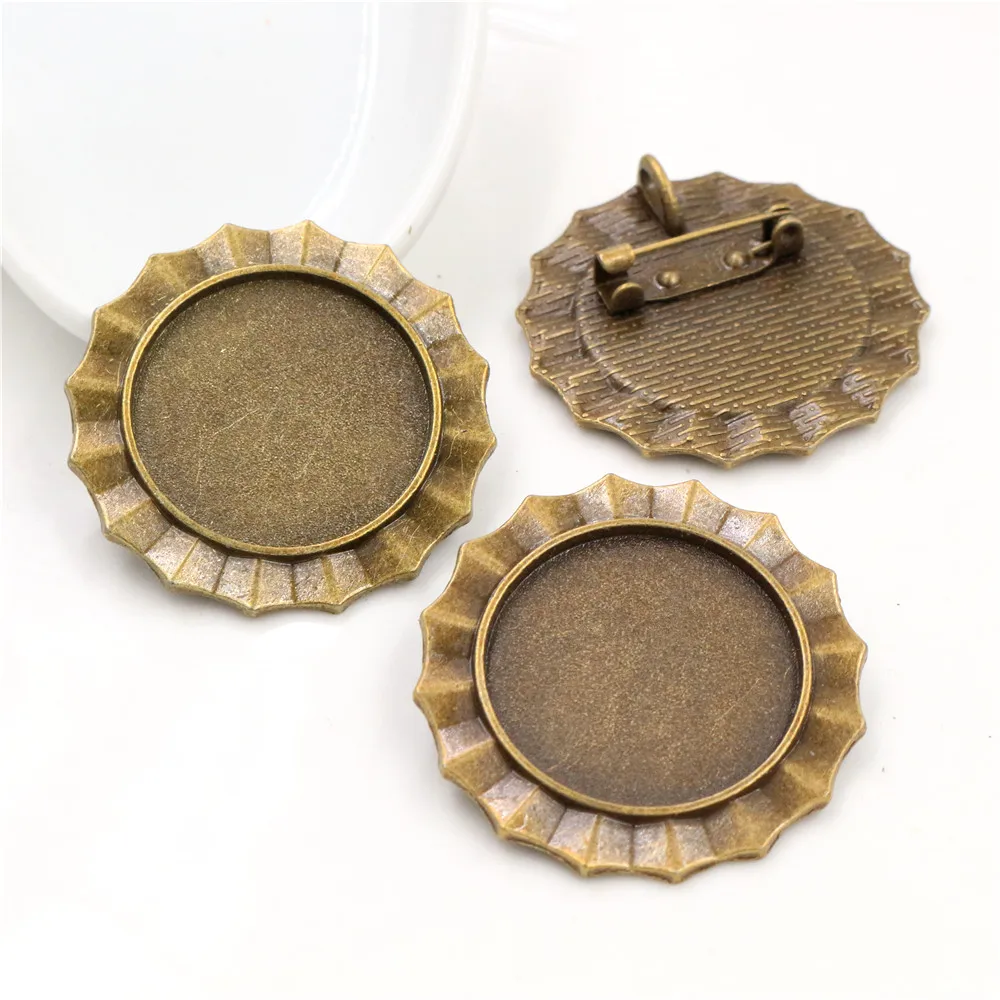 Новая мода 5 шт 25 мм Внутренний размер Античная Посеребренная Брошь Камея Кабошон