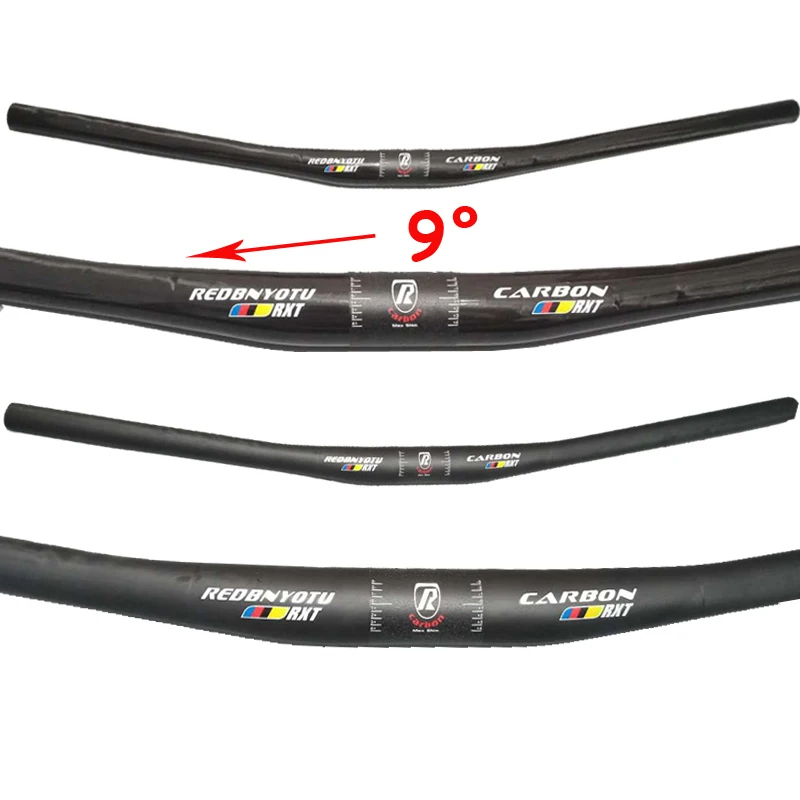 9 угловой плоский велосипедный руль из углеродного волокна для горного