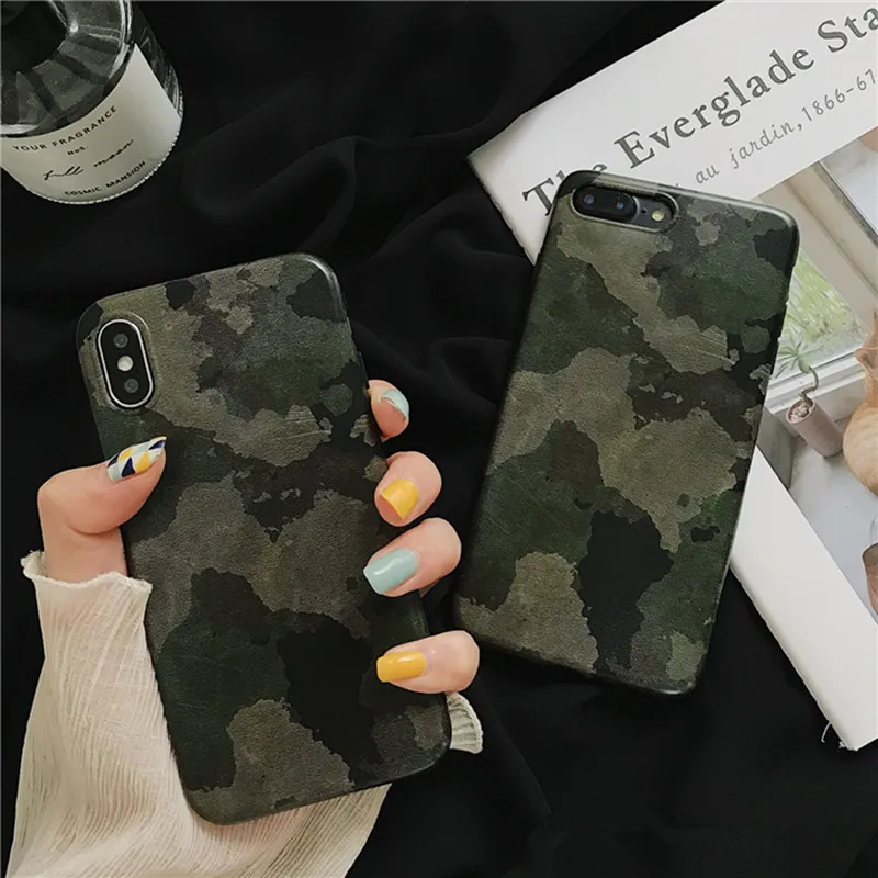 

Luxury Army Camo Camouflage Phone Case For iPhone X XS Max XR 7 8 6 6S Plus Soft TPU Silicone Shockproof Back Cover Coque