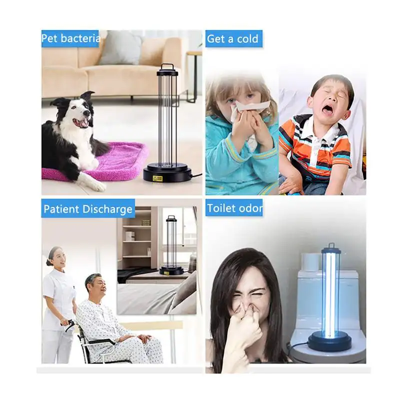 

220V/110V 60W UV Sterilizer Lamp Removable Disinfection Lamp Timer Remote Control Germicidal Ozone Ultraviolet Mites Lantern