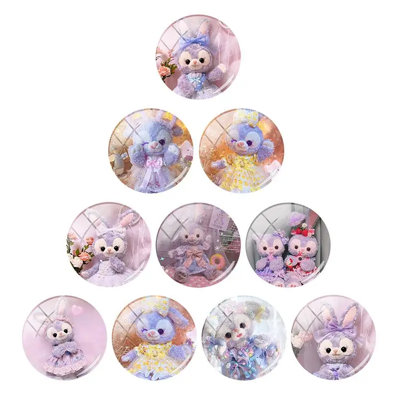 

Disney Star Dew Plush Doll Photo Ornaments 12mm/15mm/16mm/18mm/20mm Photo Glass Cabochon Dome Flat Back DIY Creative Ornaments
