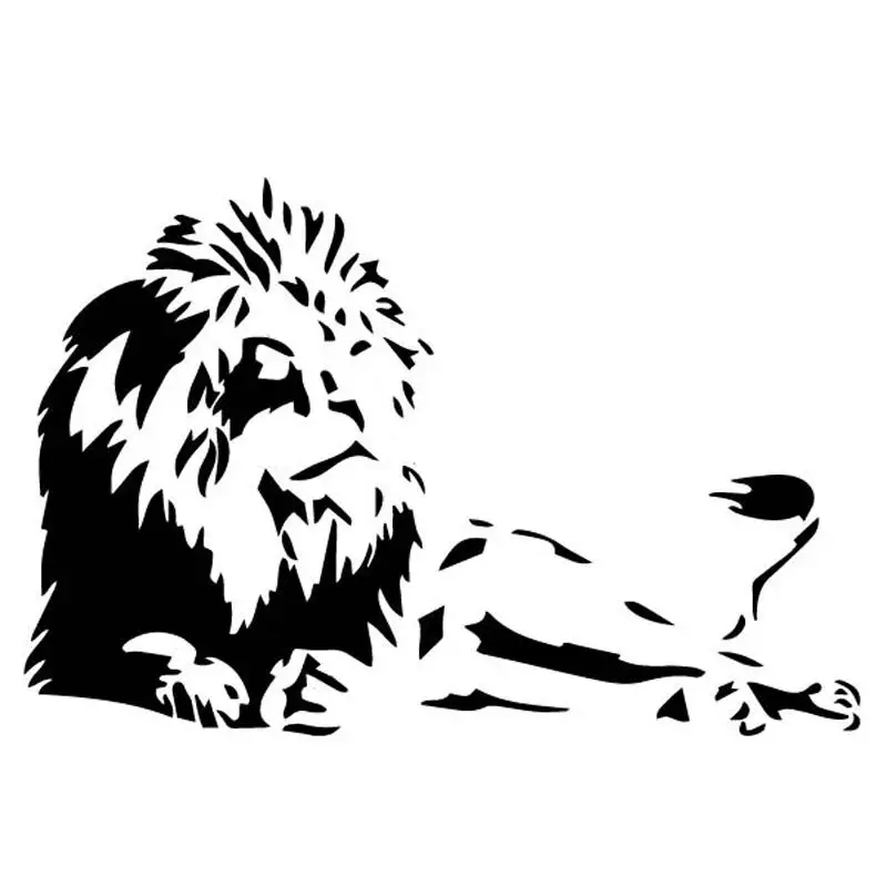 

Small Town 18.7CM*12.5CM Lion Crouching Enchanting Decorate Vinyl Decal Body Of Car Accessories Car Stickers Black/Silver C4