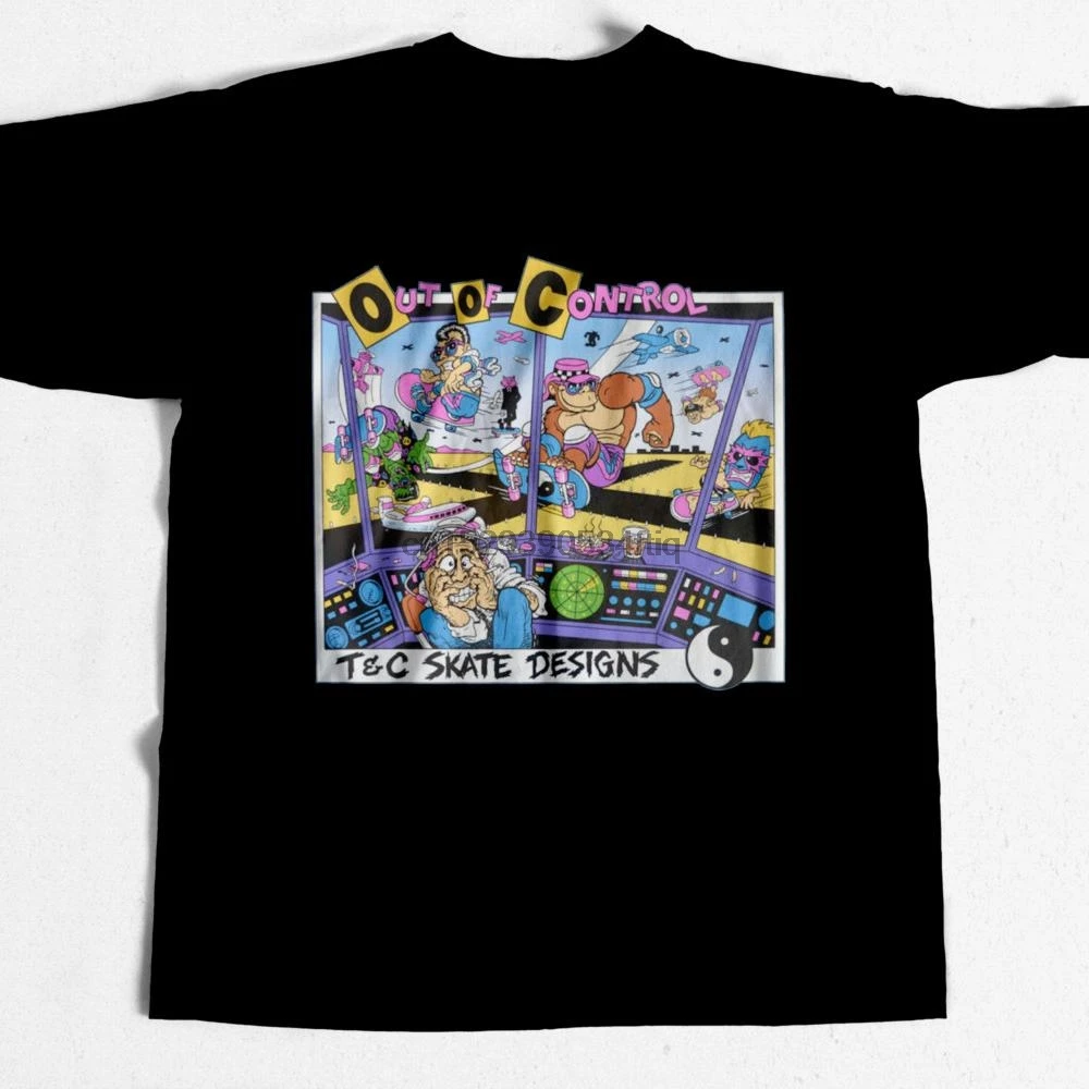 

Vintage Skate T shirt T & C Out Of Control 80s