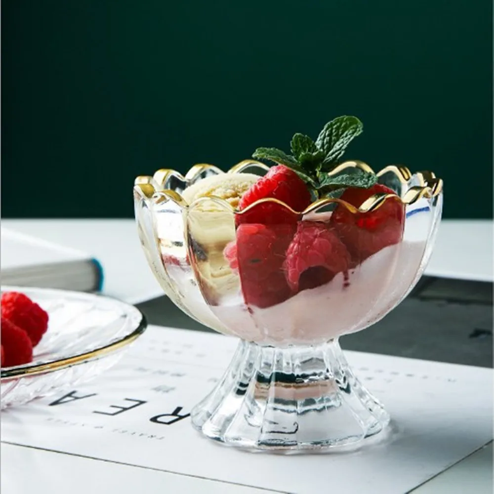 Бесплатная доставка летняя стеклянная десертная чашка в форме лотоса 150 мл