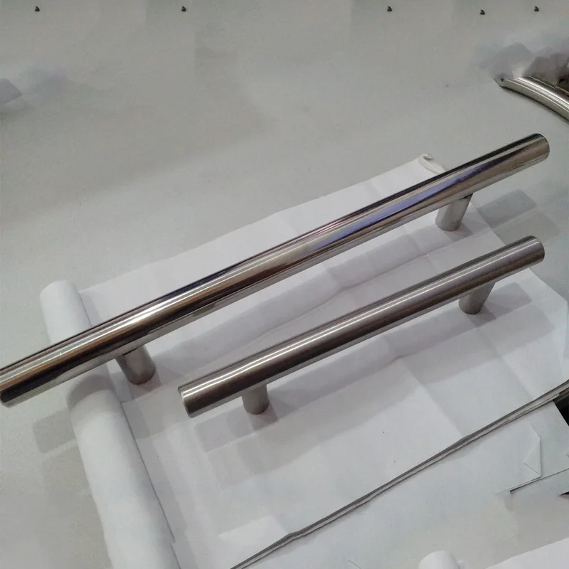 2 5 &quot-12 6&quot Т-образная прямая ручка ручки шкафа 10 мм нержавеющая сталь кухонная