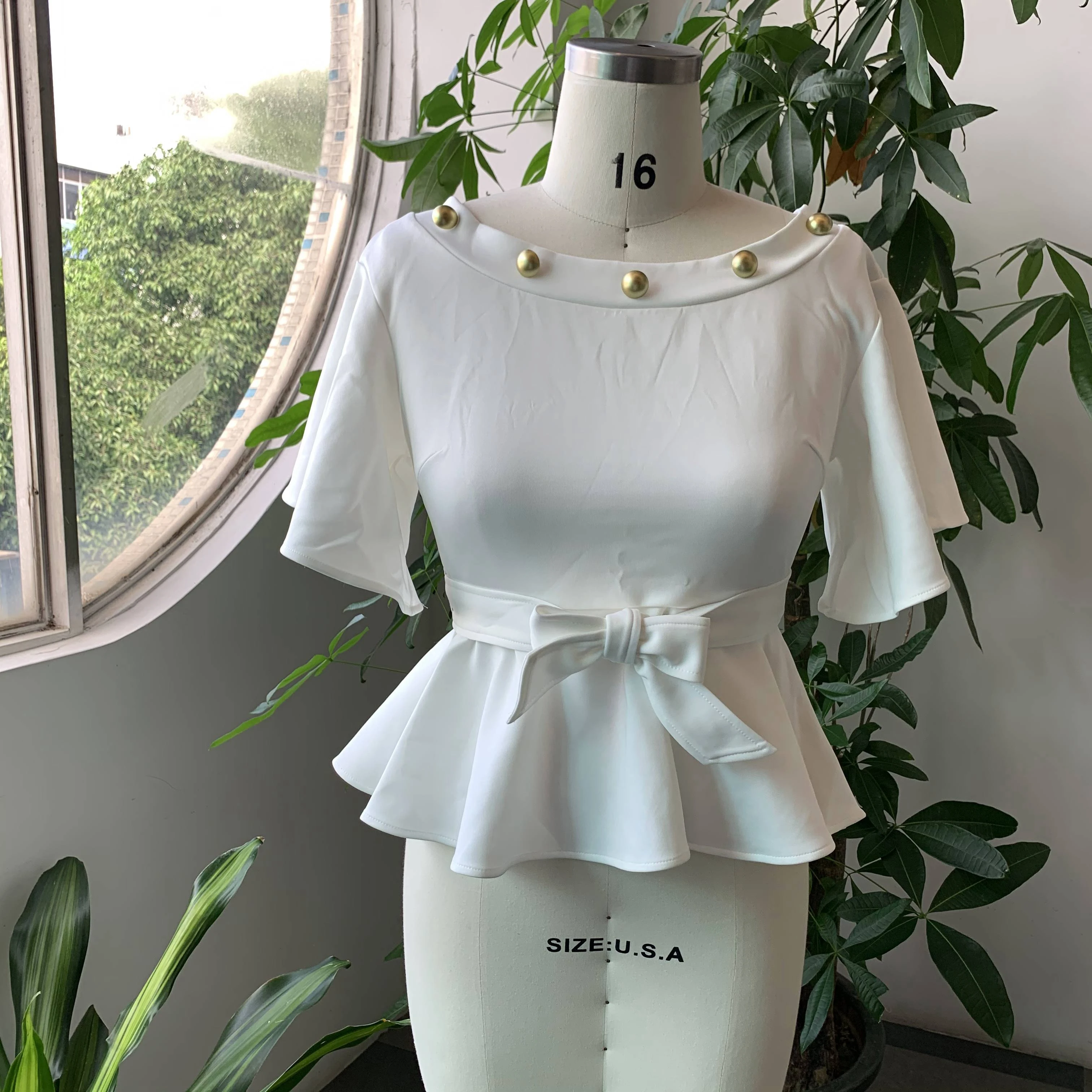 Элегантная Белая Женская рабочая блузка летний топ в африканском стиле 2020 с