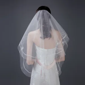 Tromlfz 1.5M One-Layer White Red Ivory Elegant Bridal Veil Simple Tulle Marriage Veils Fashion Wedding Accessories