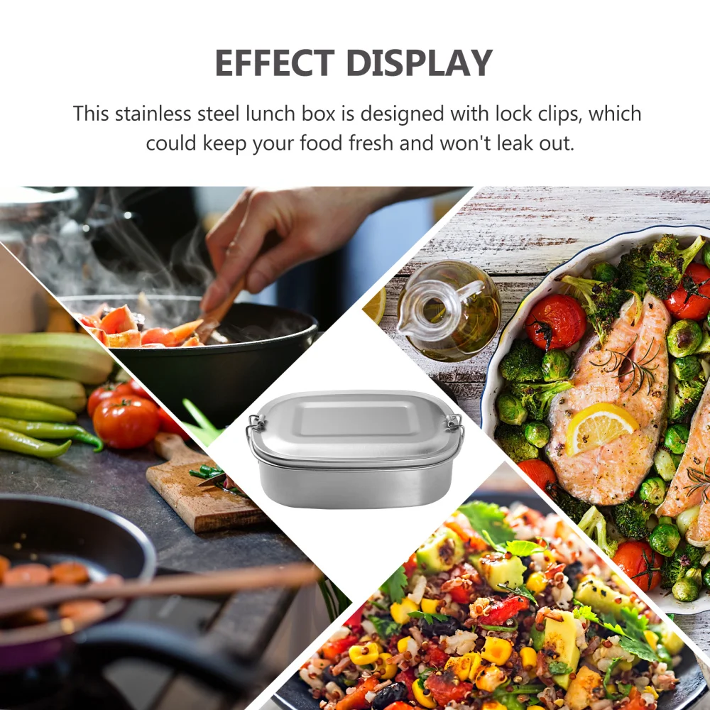 

650ML Stainless Steel Bento Portable Meal Containers 1-Tier Lunchbox