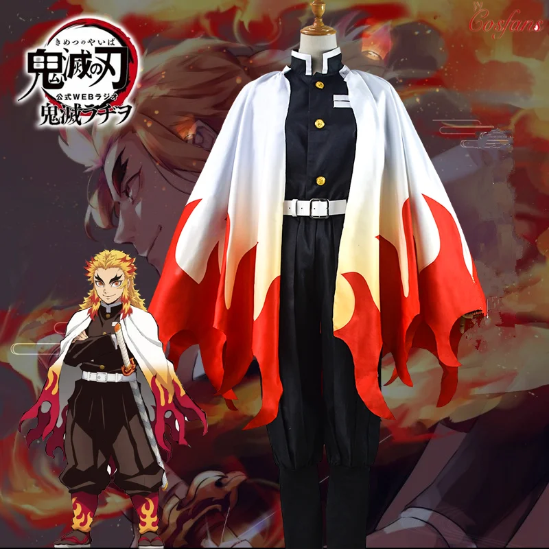 Аниме Comic Demon Slayer Kimetsu No Yaiba Косплей костюмы Rengoku Shinjurou Костюм Хэллоуин клинок