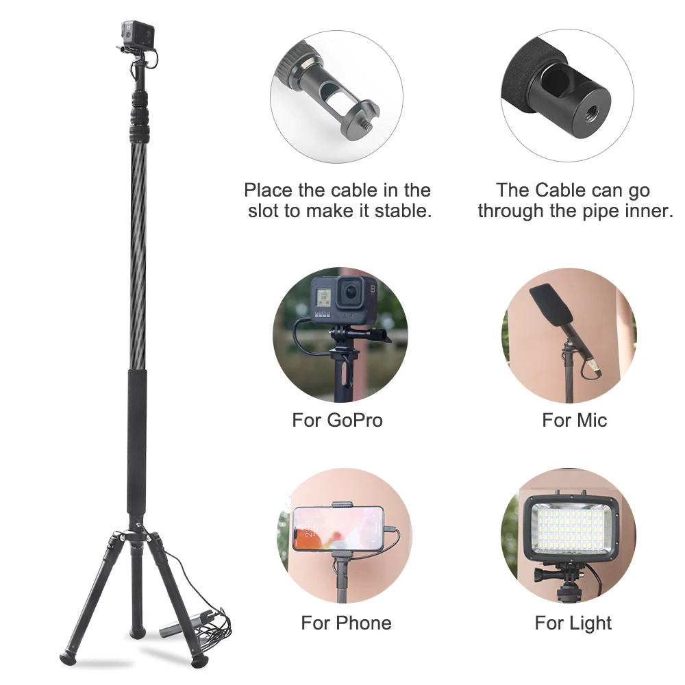 Селфи-палка из углеродного волокна держатель для микрофона стойка-Стрела