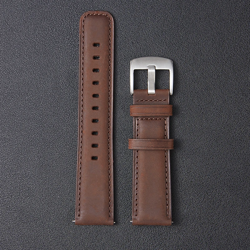 Genuine Leather Watch Band 20mm 22mm Watch Strap Quick Release Vintage Leather Watch Bands for Men Women Retro Brown Black Gray
