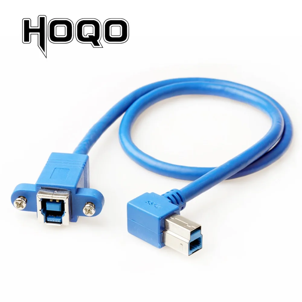 

Right Angle USB 3.0 B Extension Cable Panel Mount for PC Sync Date Charge 90 Degree USB Type_B Male to Female Extension Cord