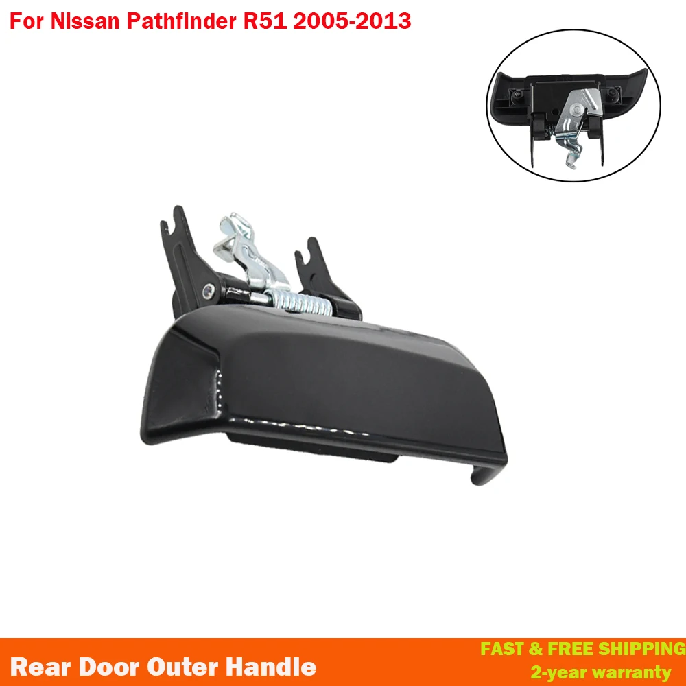 Black/Chorme Rear Door Outer Handle Left / Right For Nissan Pathfinder R51 2005 -2013