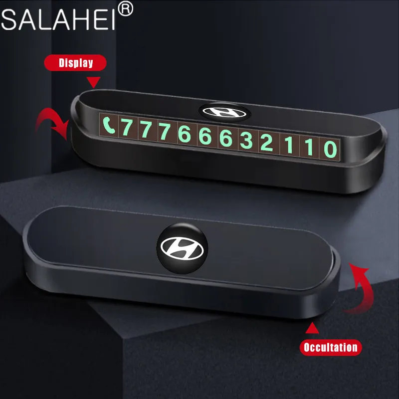 

1PC Temporary Parking Card Phone Number Card Plate Telephone Number For Hyundai Tucson I30 I20 I10 IX20 IX30 Ix35 Car Accessorie