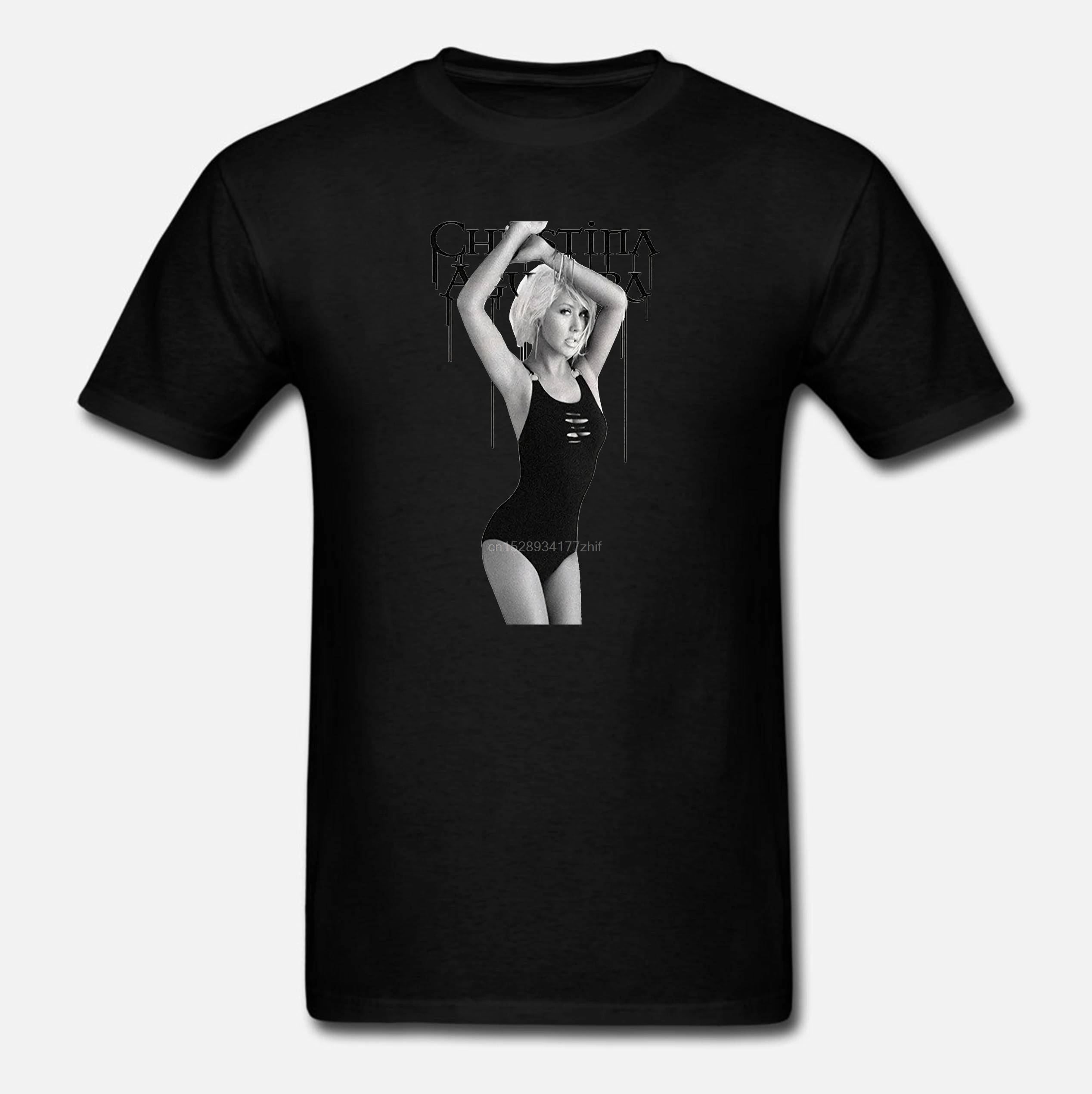 Мужская футболка Christina Aguilera Blood Sexy Star fashion d для лета женская|Мужские футболки| |