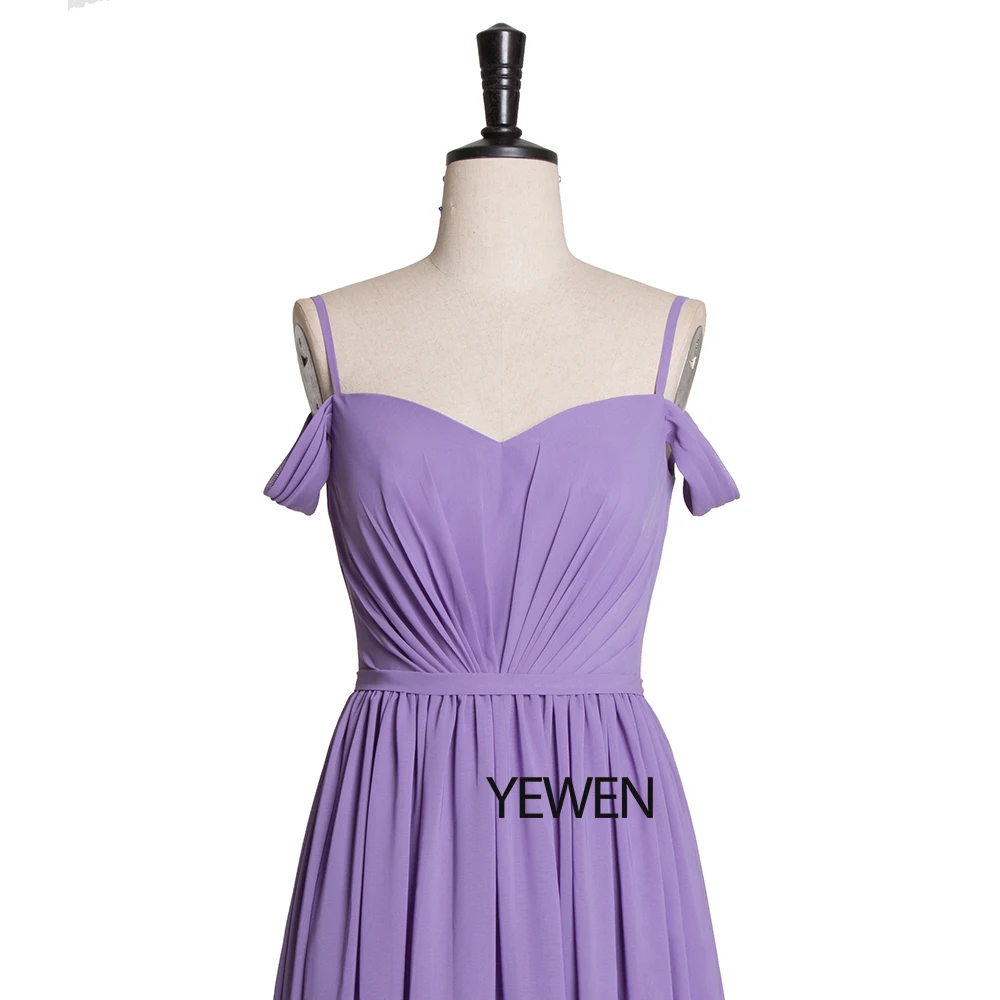 Платья подружек невесты с двойным v образным вырезом фиолетовые элегантные