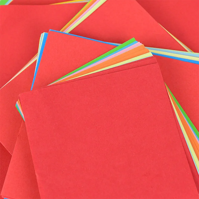 100 шт./лот бумага для оригами Двусторонняя квадратная однотонная Складная