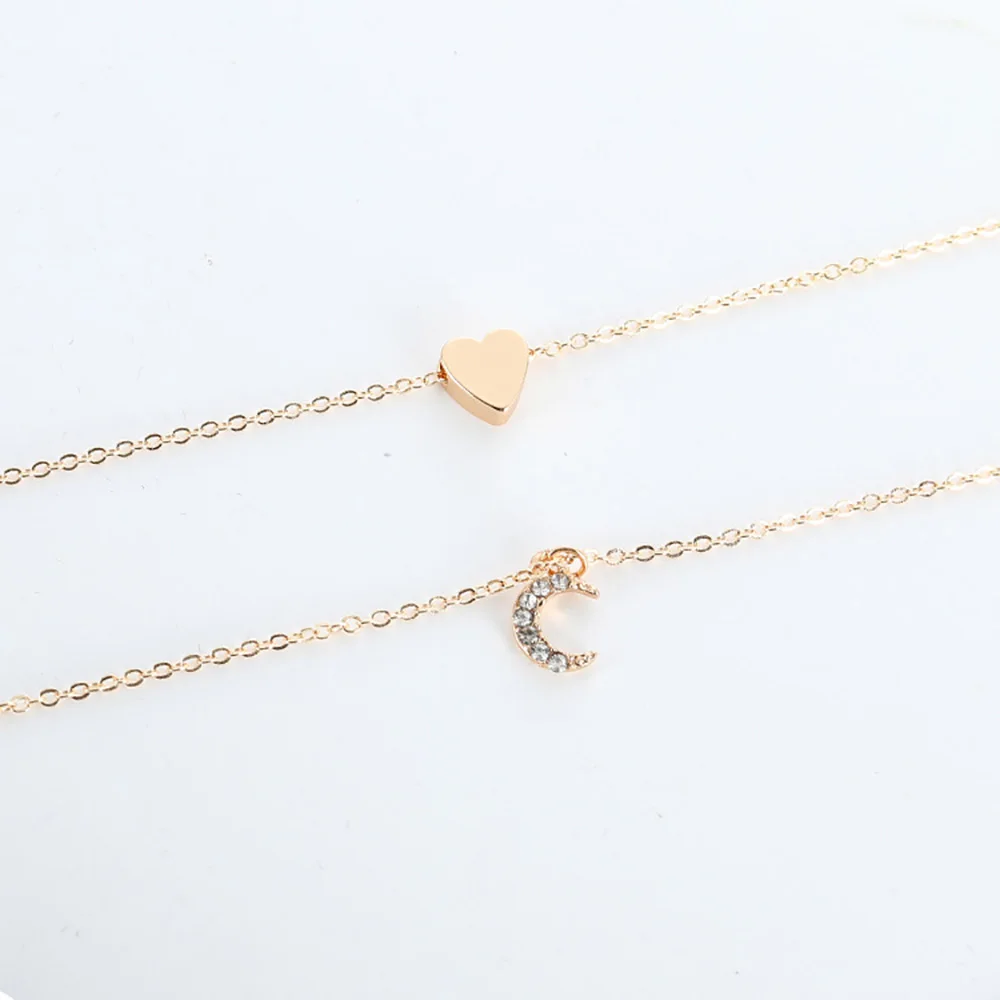 

Fashion Gothic Moon Pendant Necklace For Women Love Heart Multilayer Chain Choker 2021 Couple Pendants Necklace Jewelry Gift