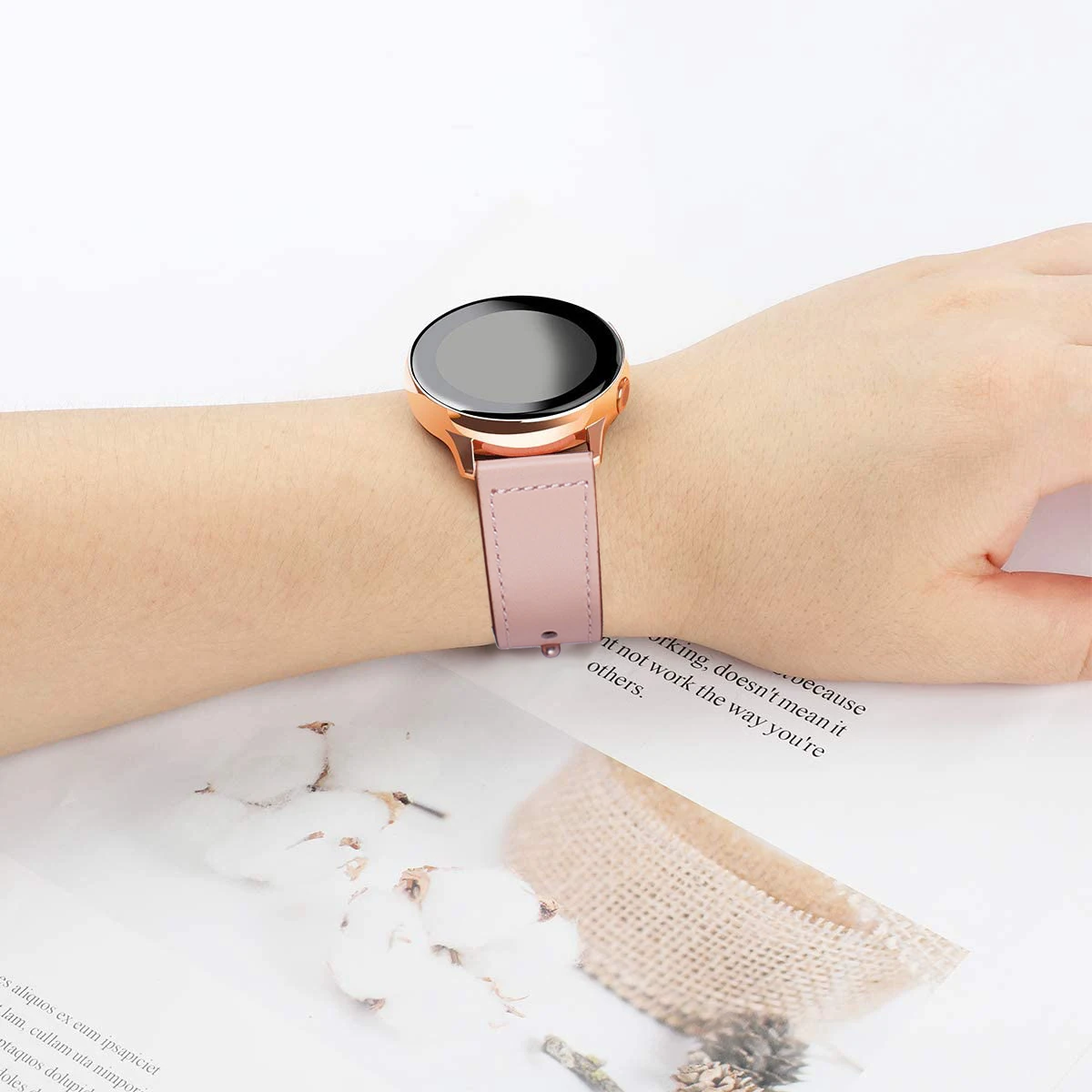 Кожаный ремешок для Samsung Galaxy watch 4/4 classic/Active 2/3/Gear S3 Frontier/amazfit GTR Huawei GT/2e/Pro | Наручные