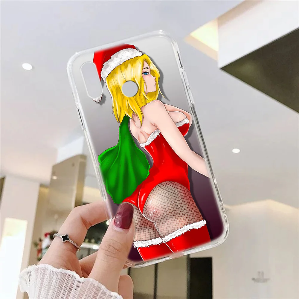 Чехол для телефона с надписью Merry Christmas girl Huawei Honor 6 7 8 9 10 10i 20 A C X Lite Pro Play прозрачная