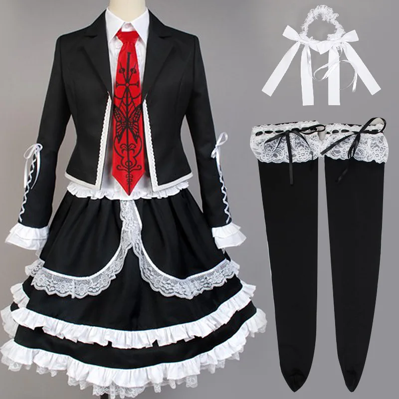 

Yasuhiro Taeko Cosplay Costume Danganronpa Celestia Ludenberg Wigs Woman Lolita Uniform Skirt Halloween Party Dress