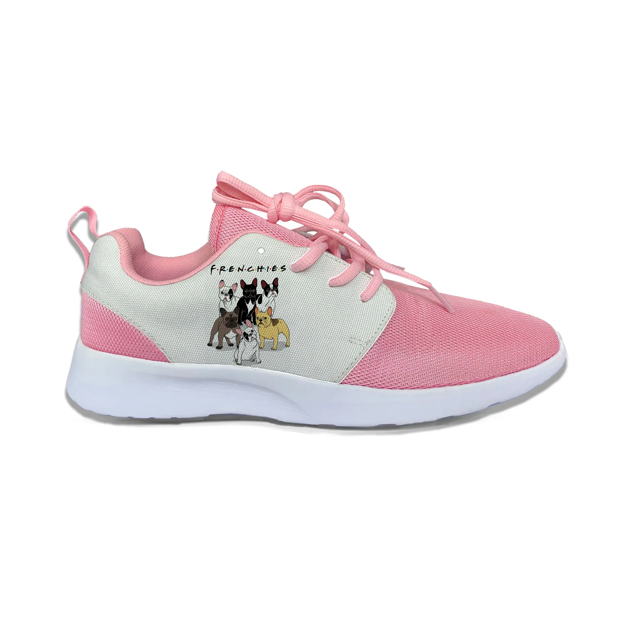 

French bulldog Frenchies Funny Cute Vogue Sport Running Shoes Lightweight Breathable 3D Printed Female Girl Women Mesh Sneakers