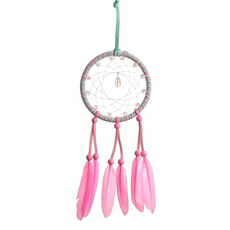 

PInk Dreamcatcher with Feathers Indian wind bell Gift Home Decor Car Pendant Dreamcatcher bmq011