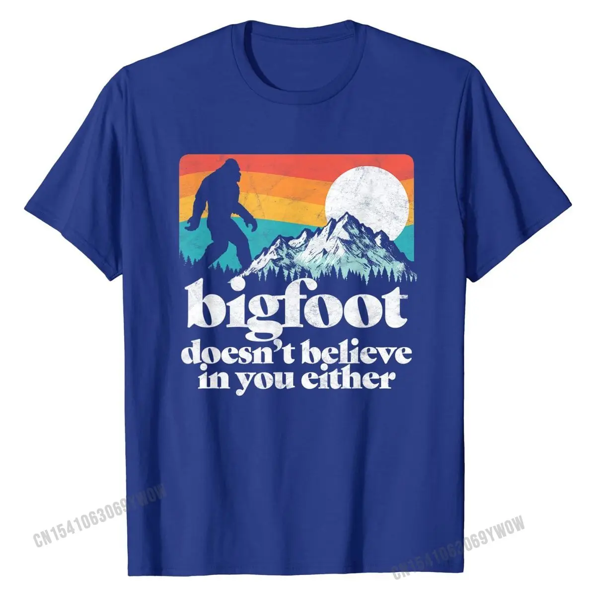 Bigfoot Doesn't Believe in You Either Funny Sasquatch Shirt Tops Group Cotton Student Top T-shirts Customized | Мужская одежда
