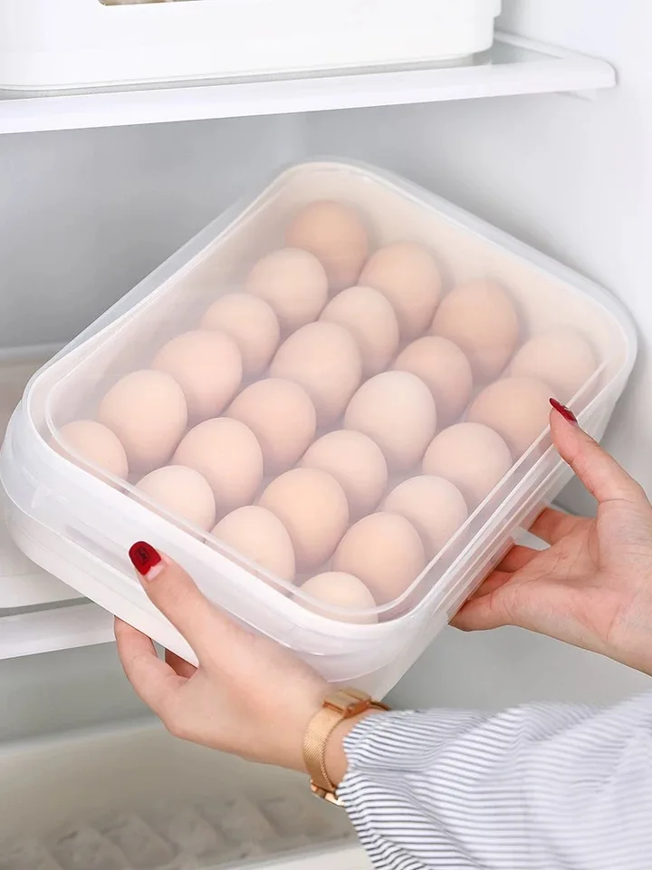 

Multi-Layer Egg Storage Box Refrigerator Storage Container Plastic Box Food Dumplings Airtight Home Kitchen Organizer