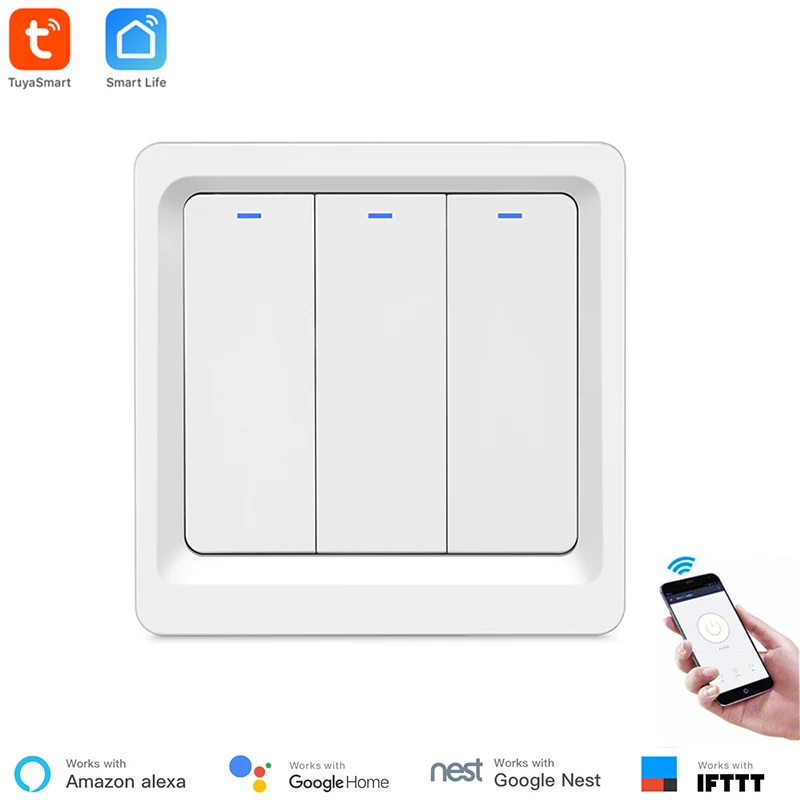Умный настенный выключатель света Tuya беспроводные переключатели домашняя