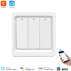 Умный настенный выключатель света Tuya, беспроводные переключатели, домашняя Автоматизация, совместим с Alexa Google Home Mini, ЕС, 123 клавиши, 100  240 В